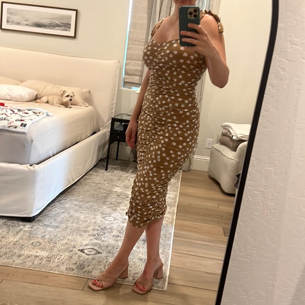 Ruched midi dress